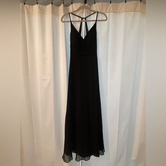 AZAZIE DAVIS A-Line Chiffon Floor-Length Dress Black Size 2 - Picture 3 of 3